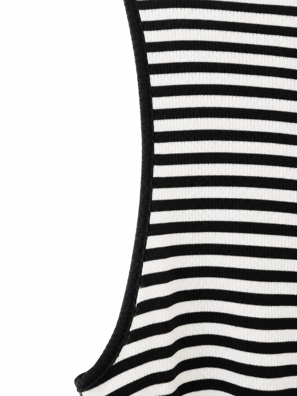 Workshop Republic Clothing Black & White Striped Sleeveless Mock Neck Tank - Picture 4 of 5